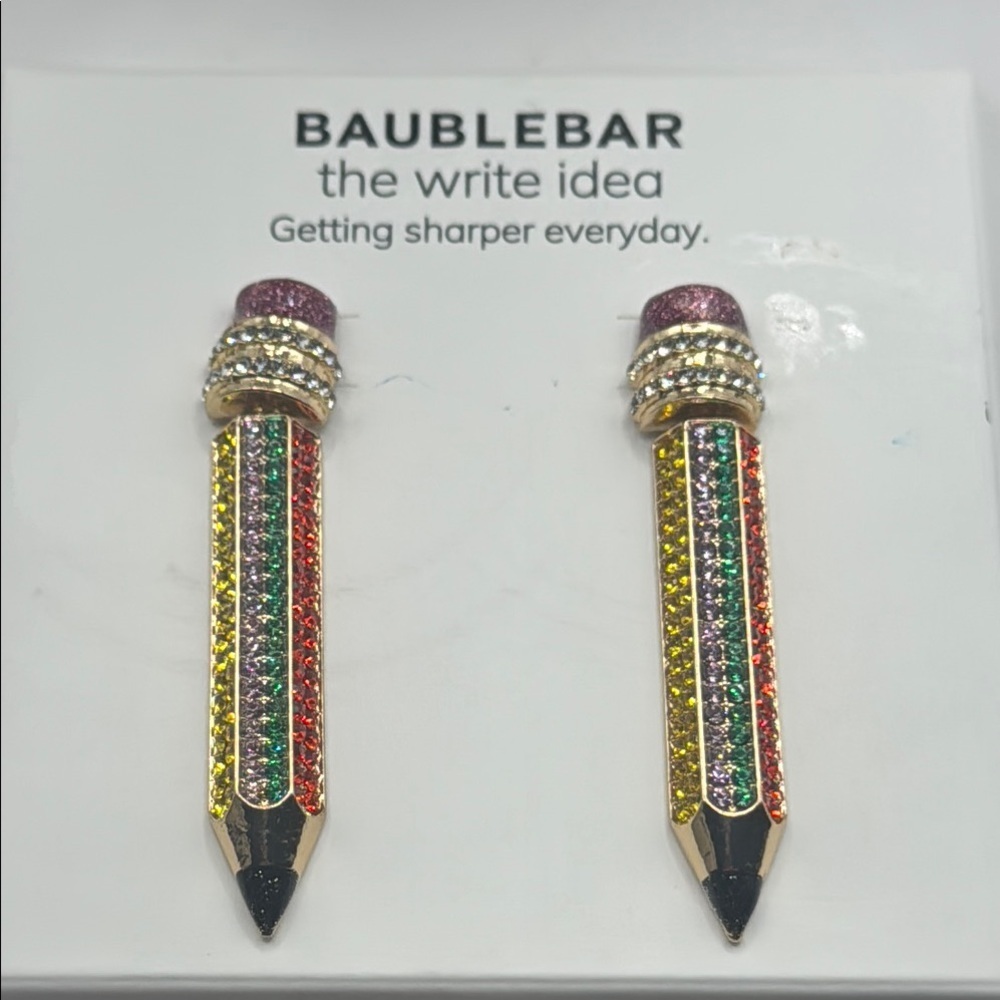 BaubleBar Vibrant Pencil Earrings with Sparkling Accents